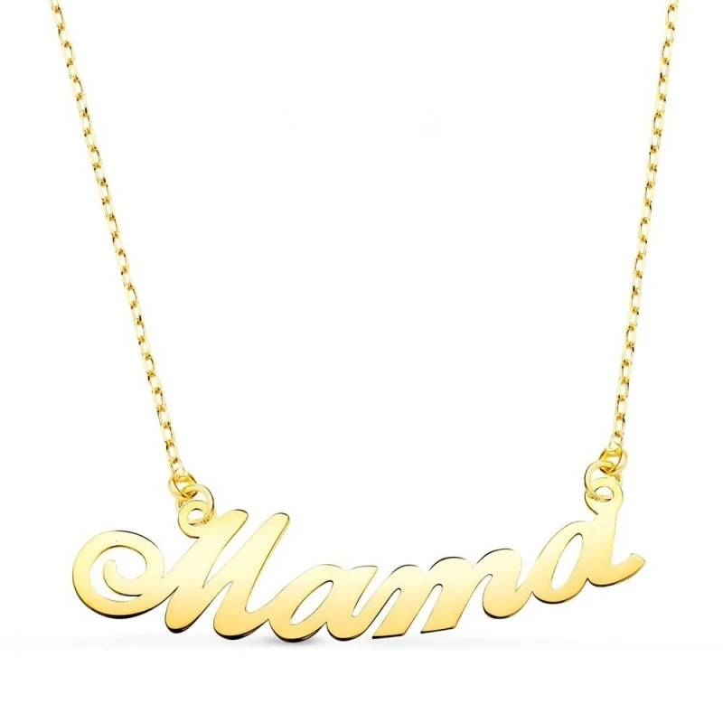 Gargantilla Oro 18k mujer 44 cm. mensaje MAMÁ 34 mm.
