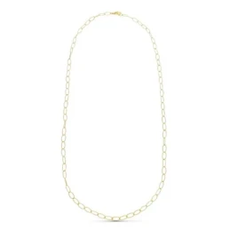 Gargantilla Oro 18k mujer 80 cm. cadena eslabón diamantado