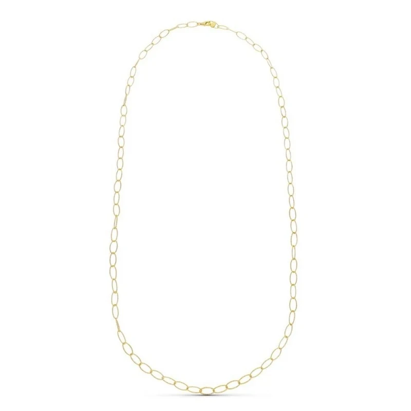 Gargantilla Oro 18k mujer 80 cm. cadena eslabón diamantado