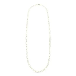 Gargantilla Oro 18k mujer 80 cm. cadena eslabón diamantado combinados