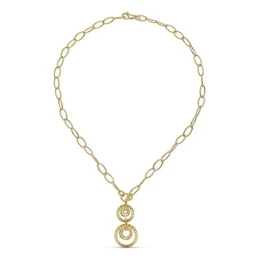 Gargantilla Oro 18k mujer eslabones ovalados combinados colgantes cir