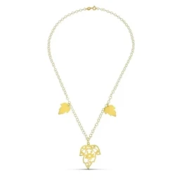 Gargantilla Oro 18k mujer cadena combinada hojas caladas