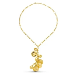 Gargantilla Oro 18k mujer eslabones combinados detalle colgante forma