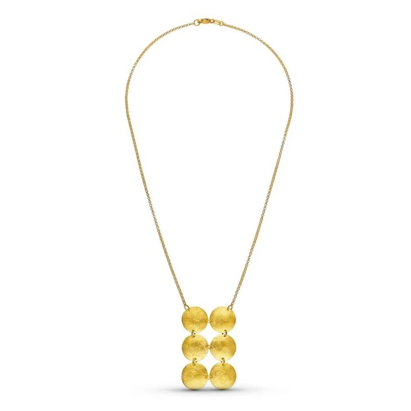 Gargantilla Oro 18k mujer cadena combinada seis círculos enlazados