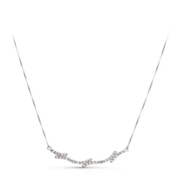 Gargantilla Oro Blanco 18k mujer cadena veneciana formas onduladas ci