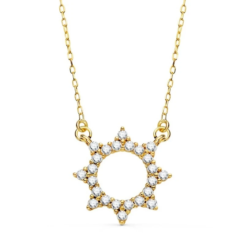 Gargantilla Oro 18k mujer 42 cm. cadena forzada detalle solcalado 12