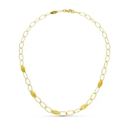 Gargantilla Oro 18k mujer eslabones ovalados combinados