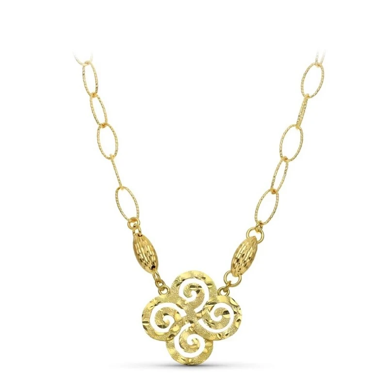 Gargantilla Amuleto Oro 18k mujer eslabones combinados trisquel calad