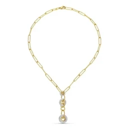 Gargantilla Oro Bicolor 18k mujer círculos calados combinados