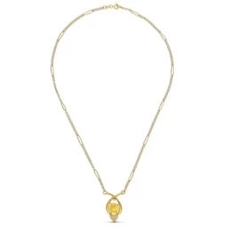 Gargantilla Oro 18k mujer 48 cm. colgante corazón circonitas