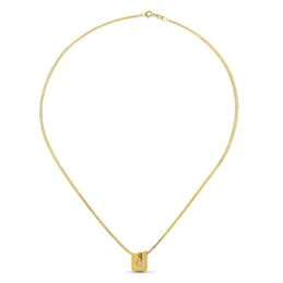 Gargantilla Oro 18k mujer 40 cm. colgante 12 x 8 mm. diamante centro