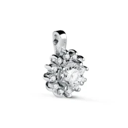 Colgante Oro Blanco 18k mujer 13 mm. cuajo 13 diamantes 0.670ct.