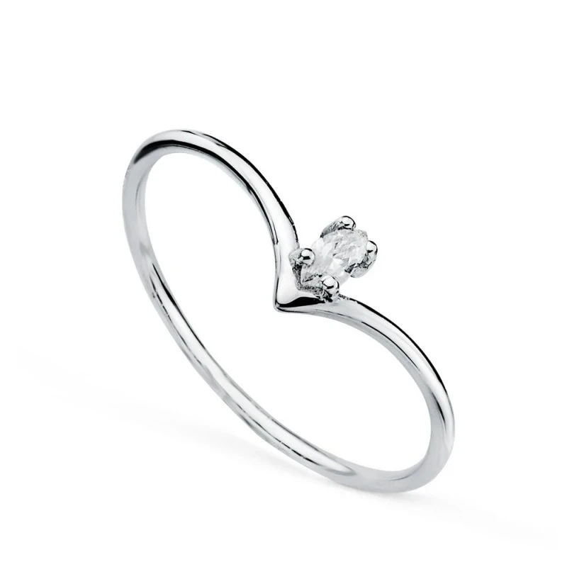 Sortija Oro 18k mujer diamante talla marquis 0.067ct.
