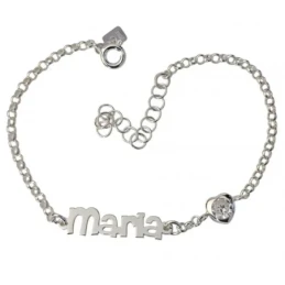 Pulsera Personalizada Plata Ley 925m cadena rolo 16 cm. nombre person