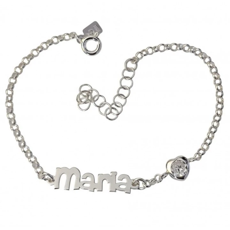 Pulsera Personalizada Plata Ley 925m cadena rolo 16 cm. nombre person
