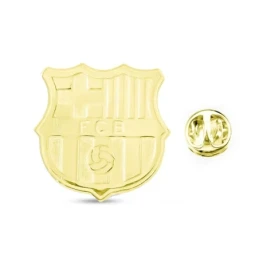 Fútbol Club Barcelona Pin Oro 18k escudo macizo 18 mm. relieve mate