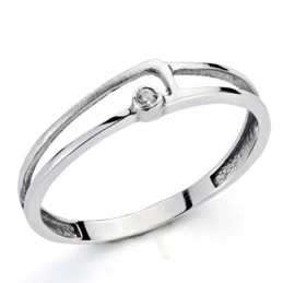 Sortija oro blanco 18k 1 diamante brillante 0,013ct [7297]