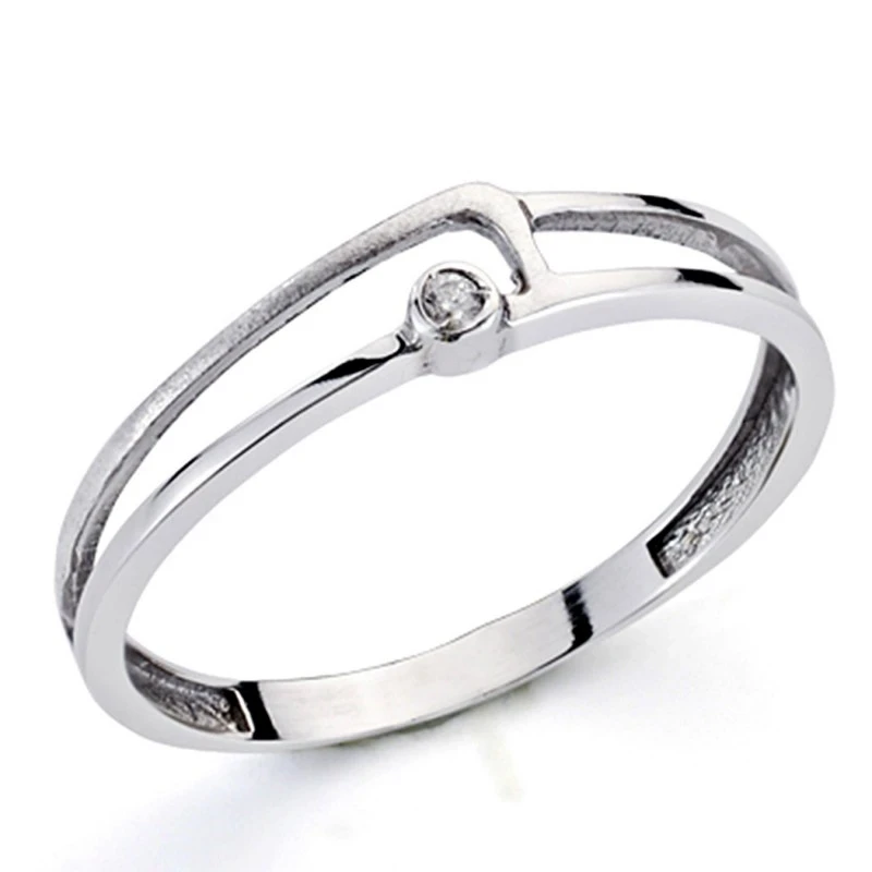 Sortija oro blanco 18k 1 diamante brillante 0,013ct [7297]