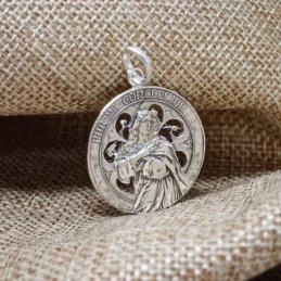 Purísima Concepción Virgen Inmaculada Medalla Plata Ley 925m 27 mm..
