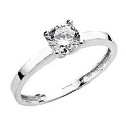 Solitario oro blanco 18k circonita 5.5mm. [AA0476]