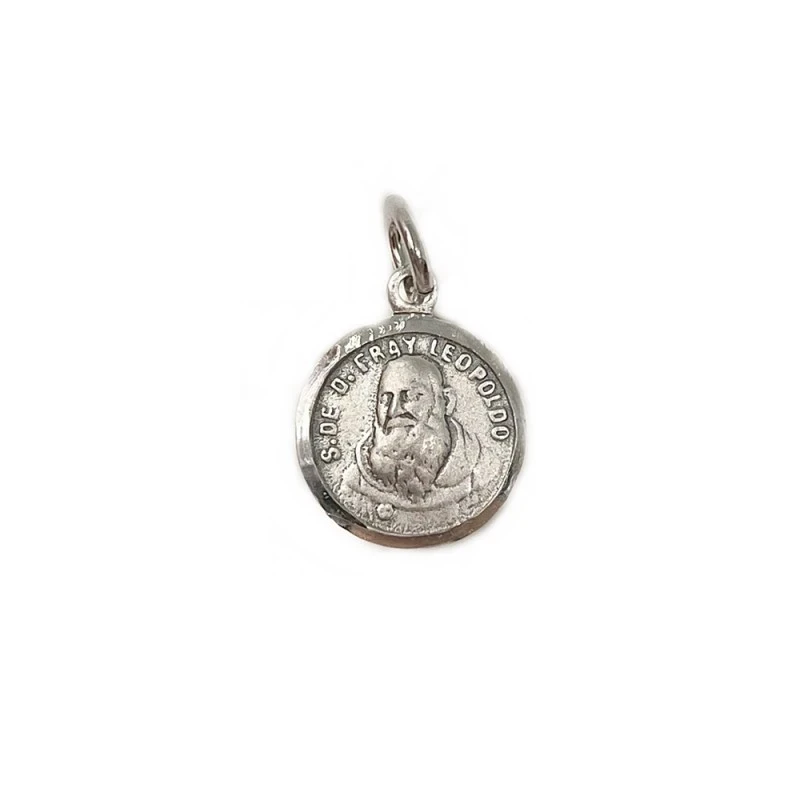Fray Leopoldo Medalla Plata Ley 925m colgante 13 mm. maciza