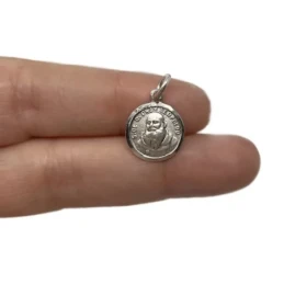 Fray Leopoldo Medalla Plata Ley 925m colgante 13 mm. maciza