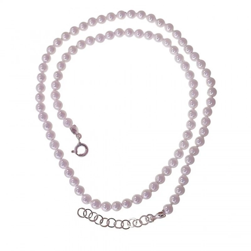 Gargantilla Plata Ley 925m mujer 43 cm. perlas 4 mm.