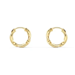 Pendientes oro 18k aros huecos 12mm. retorcidos [AC0989]