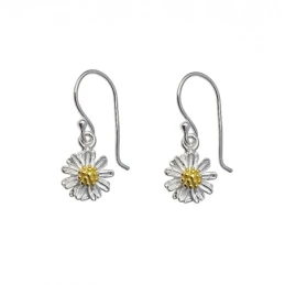 Pendientes de Flor Eguzkilore en Plata de Ley 925m de 8 mm. con detal