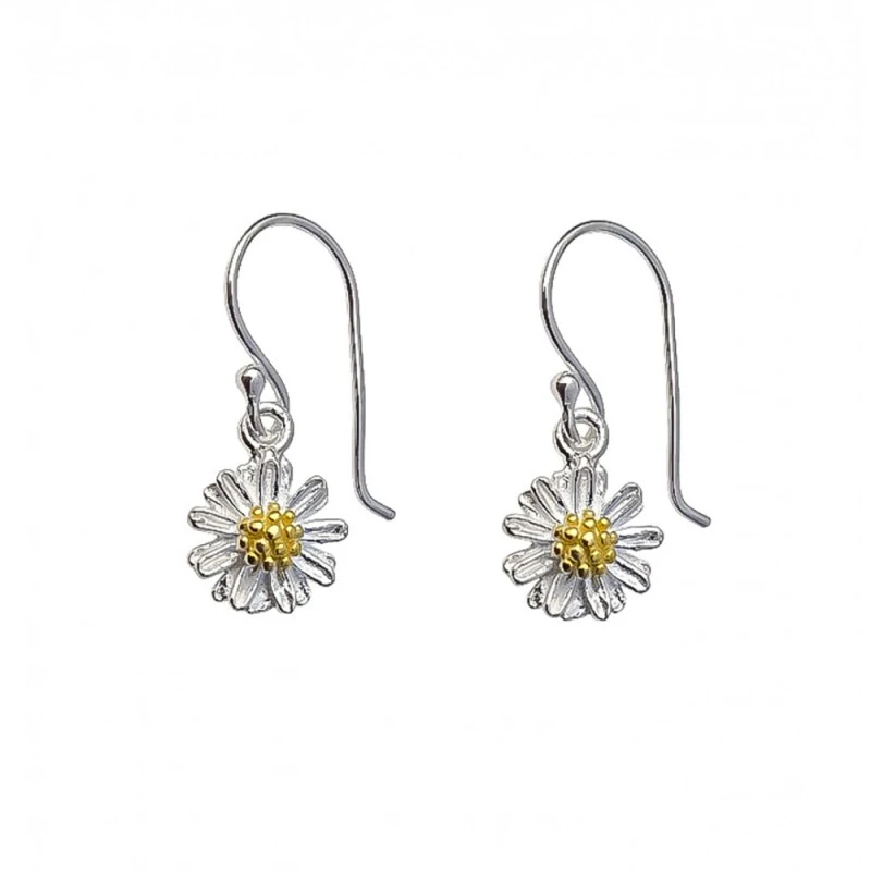 Pendientes de Flor Eguzkilore en Plata de Ley 925m de 8 mm. con detal