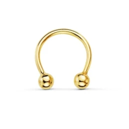 Piercing para Pezón en Oro de 18k de 11 mm. con bolas de 3 mm.