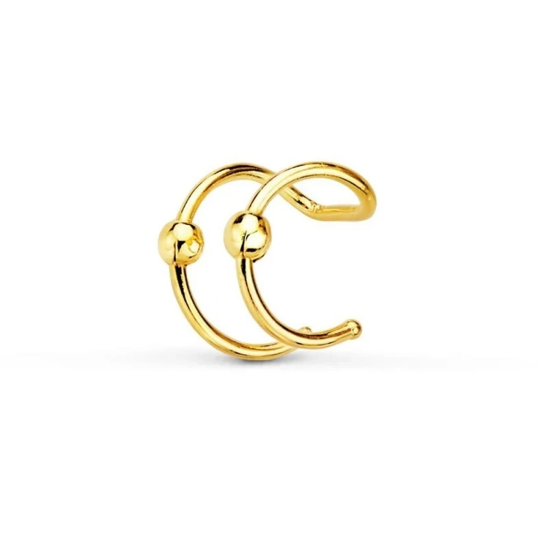 Piercing Pendiente Ear Cuff para Oreja en Oro de 18k ajustable al car
