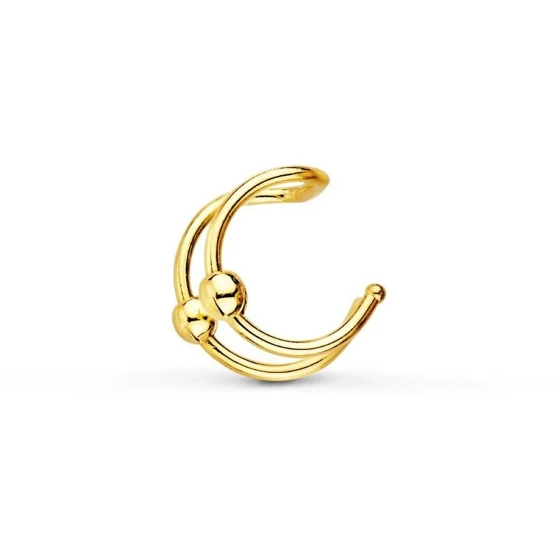 Piercing Pendiente Ear Cuff para Oreja en Oro de 18k ajustable al car