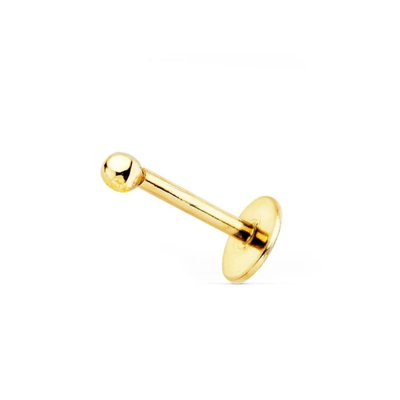 Piercing Pendiente para Oreja en Oro de 18k bola lisa de 2 mm.