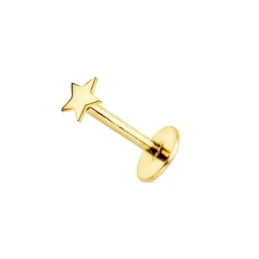Piercing Pendiente para Oreja en Oro de 18k con forma de estrella de