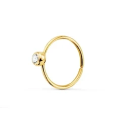 Piercing para Nariz en Oro de 18k aro de 8 mm. con circonita de 2.2 m