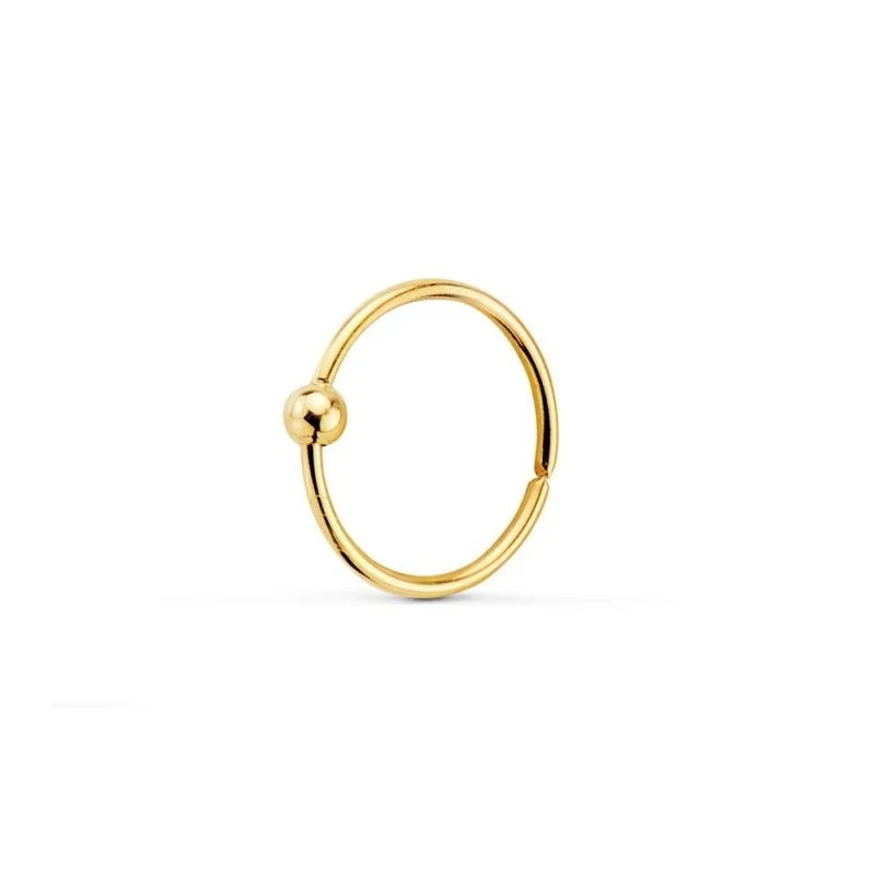 Piercing para Nariz en Oro de 18k aro de 8 mm. con bola lisa de 1.5 m