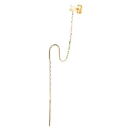 Piercing Pendiente para Oreja en Oro de 18k para dos agujeros estrell