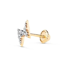 Piercing Pendiente para Oreja en Oro de 18k con forma de rayo de 7 mm