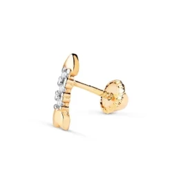 Piercing Pendiente para Oreja en Oro Bicolor de 18k con forma de flec