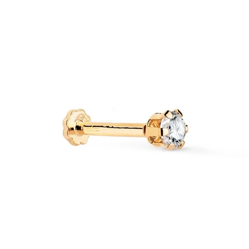 Piercing Pendiente para Oreja en Oro 18k forma redonda de 3.5 mm. con