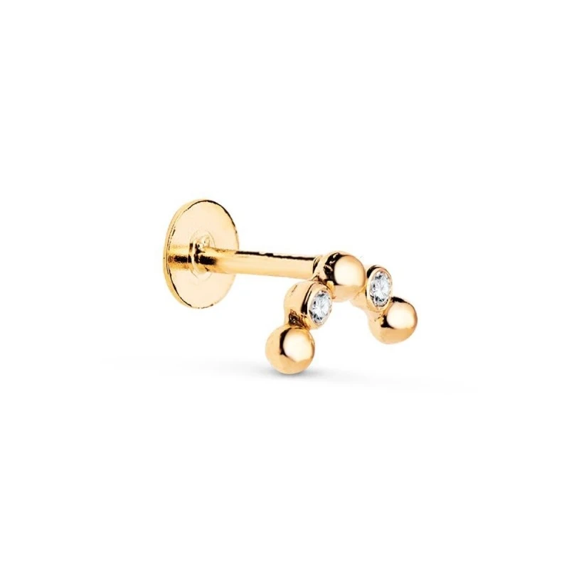 Piercing Pendiente para Oreja en Oro 18k con forma de arco de 8 mm. c