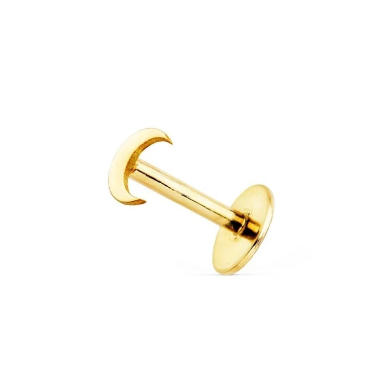 Piercing Pendiente para Oreja en Oro de 18k con forma de luna de 3 mm