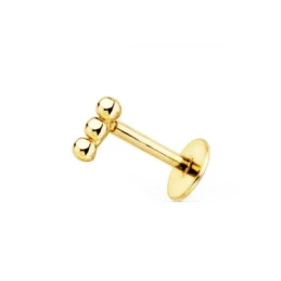Piercing Pendiente para Oreja en Oro de 18k con 6 mm. formado por 3 b