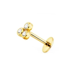 Piercing Pendiente para Oreja en Oro de 18k con 5 mm. y forma de triá