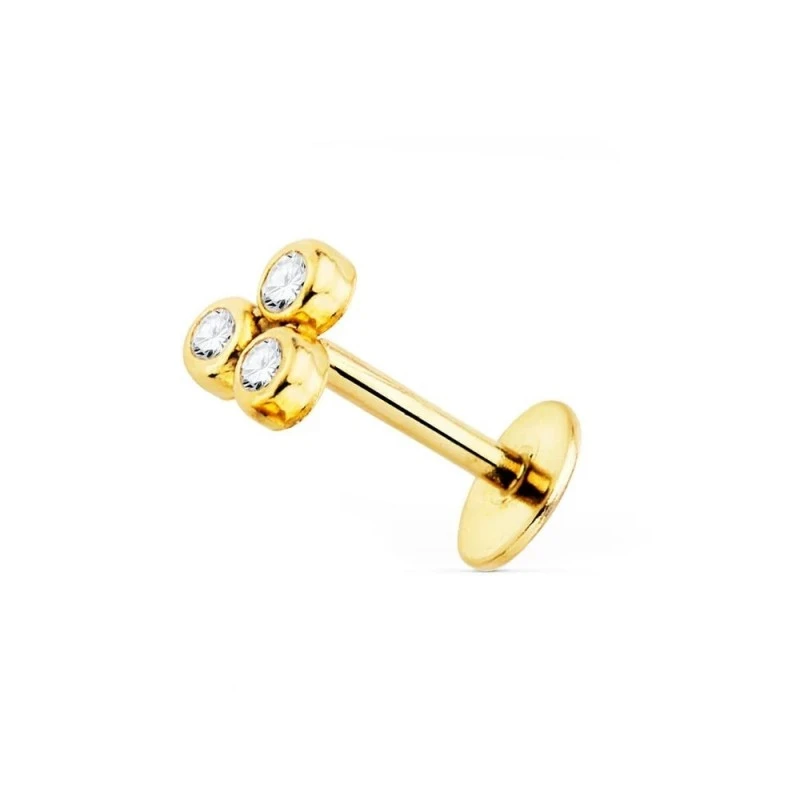 Piercing Pendiente para Oreja en Oro de 18k con 5 mm. y forma de triá