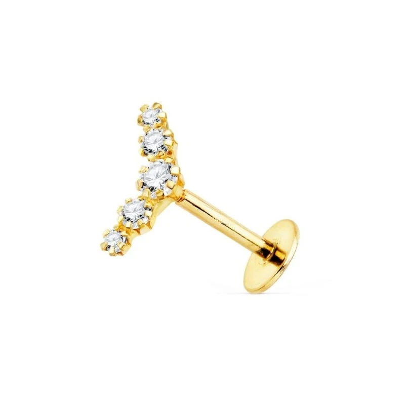 Piercing Pendiente para Oreja en Oro de 18k con 10 mm. formado por 5