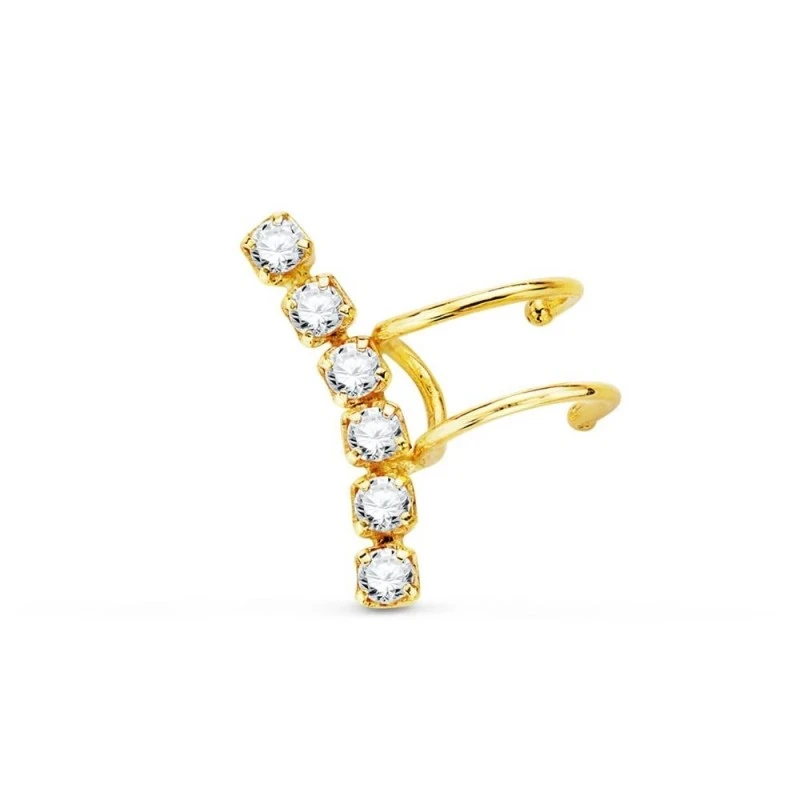 Piercing Pendiente Ear Cuff para Oreja en Oro de 18k ajustable al car