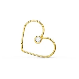 Piercing Pendiente para Oreja en Oro de 18k con forma de corazón de 1