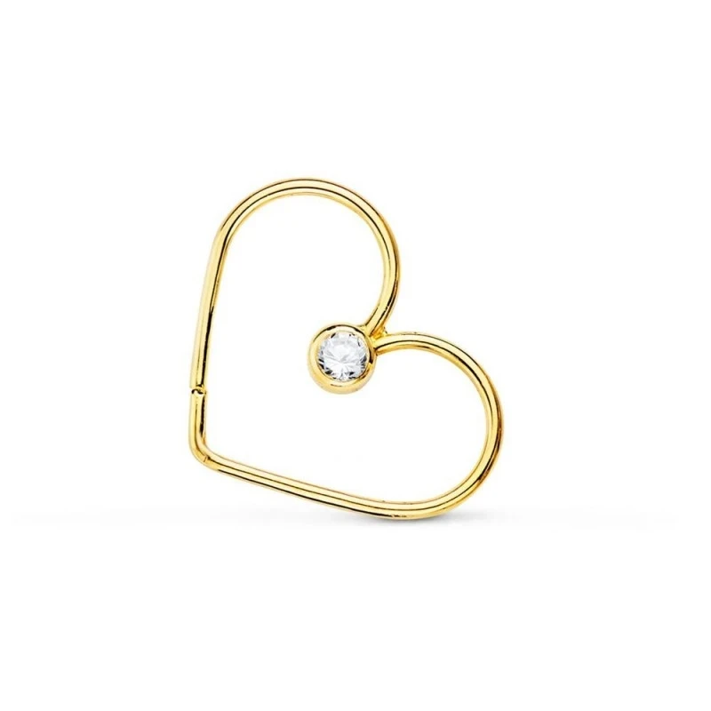 Piercing Pendiente para Oreja en Oro de 18k con forma de corazón de 1